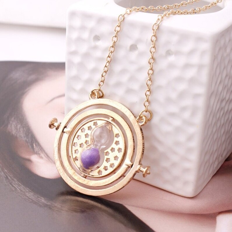 Fashion Hot Selling Harry Potter Necklace Time Turner Necklace Hourglass Necklace Hermione Granger Rotating Spins New Jewelry Gift Toys Toys Games Vadel Com