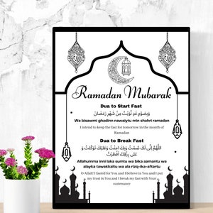 Fasting Duas, Ramadan Duas, Suhoor Dua, Iftar Dua, Ramadan Decoration, Islamic Home Decor, Ramadan Printable, Ramadan Decor
