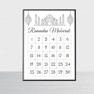 Ramadan calendar countdown to Eid, Ramadan Decoration, Ramadan Decor, Eid gift, Ramadan Gift, Ramadan Printable