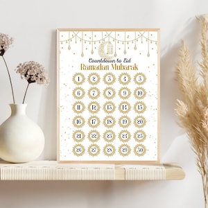 Ramadan calendar countdown to Eid, Ramadan Decoration, Ramadan Decor, Eid gift, Ramadan Gift, Ramadan Printable
