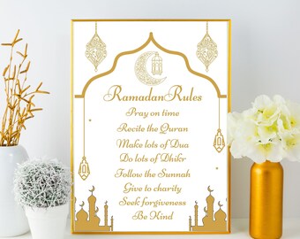 Ramadan Rules Print: Islamic Home Decor (Digital Download)