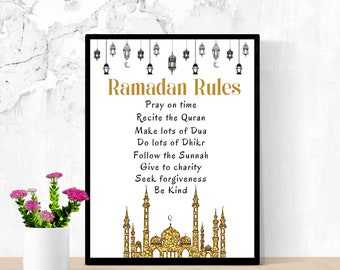 Ramadan Rules Print: Islamic Home Decor (Digital Download)