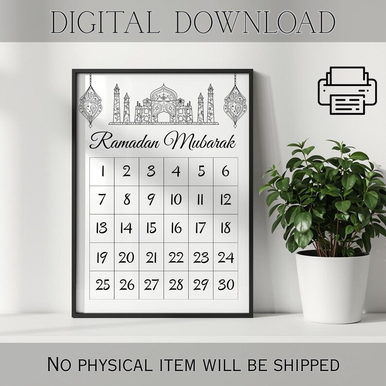 Ramadan Calendar Printable: Countdown to Eid Decoration (Digital Download) image 6