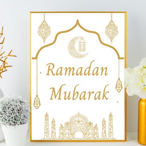 Ramadan Mubarak Sign, Ramadan Decoration, Ramadan Decor, Eid gift, Ramadan Gift, Ramadan banner Printable