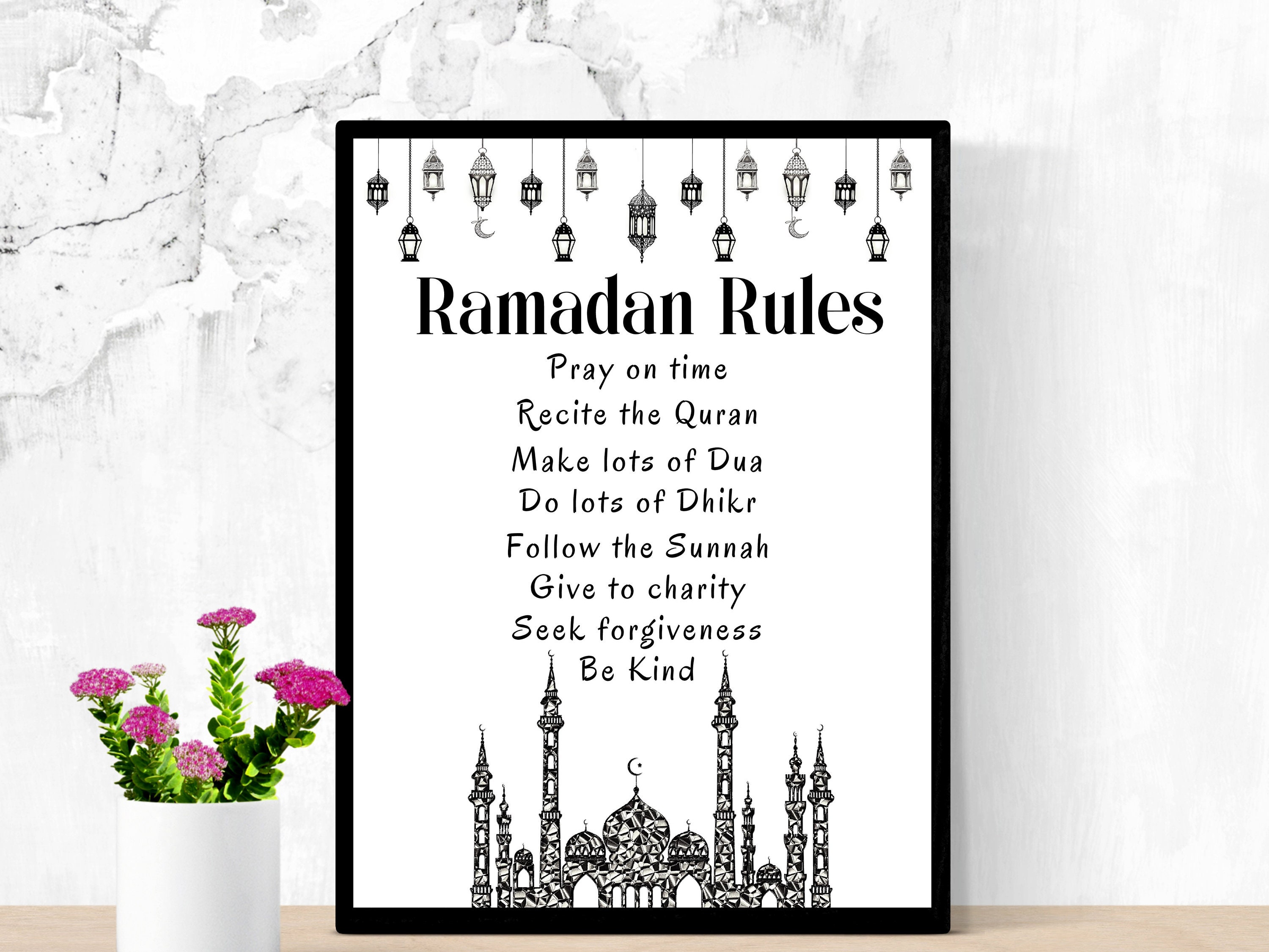 Rules for Ramadan, Ramadan Decoration, Ramadan Decor, Ramadan Printable