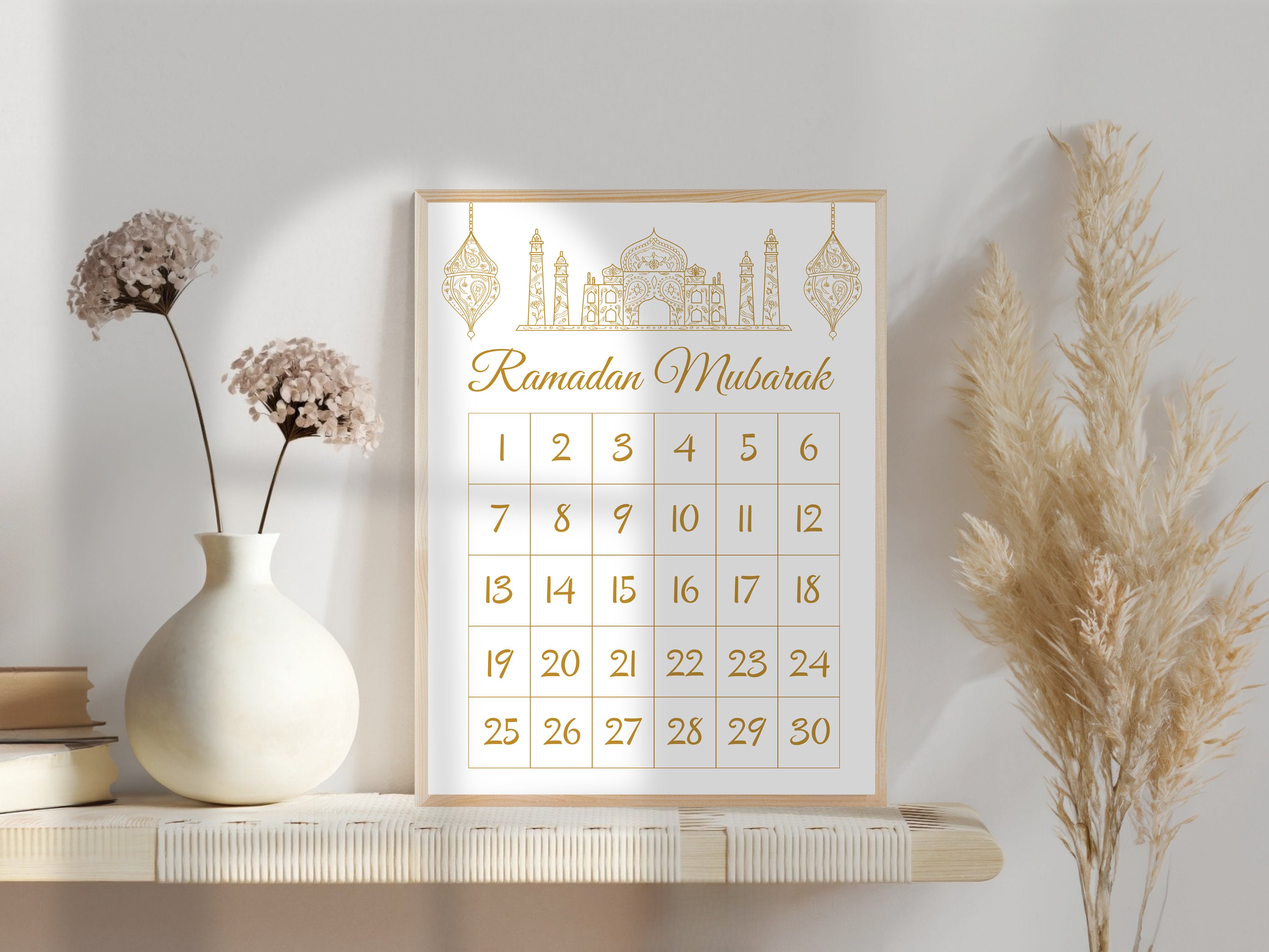 2023 Nouveau calendrier de l'Avent chaud du Ramadan Calendriers de compte à  rebours en bois Décorations pour la maison, 30 jours jusqu'à l'Aïd, cadeau  du Ramadan pour les enfants, décor du Ramadan