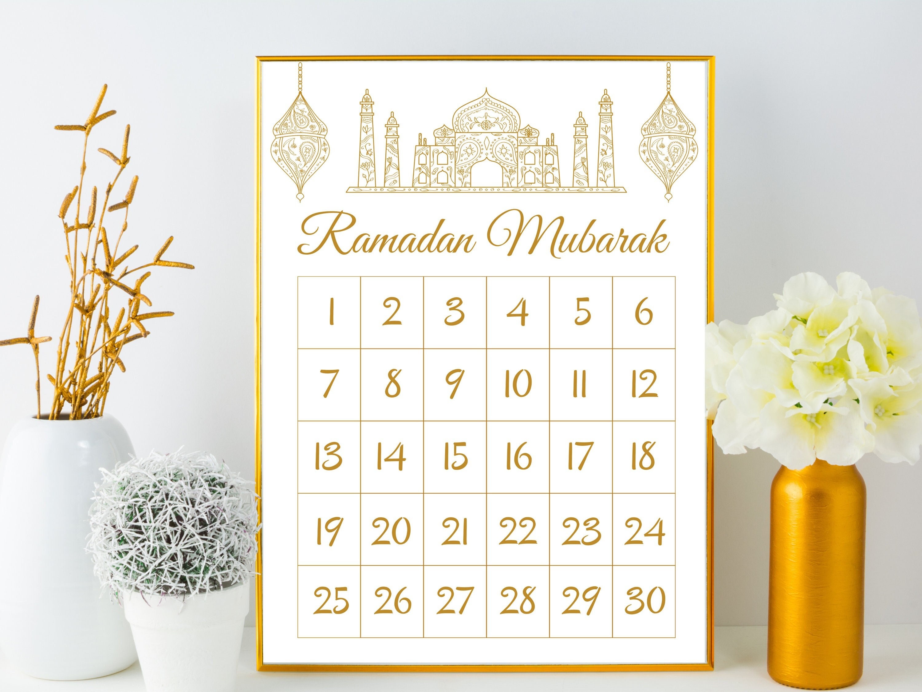 Acheter Calendrier du compte à rebours du Ramadan 2023 Eid Mubarak Ornement  Calendrier du Ramadan en bois Décoration de fête musulmane Artisanat Eid  Al-Adha Ornement ZPG