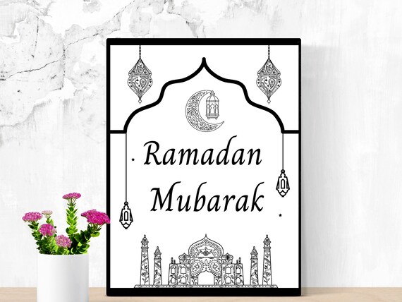 Ramadan Mubarak Sign: Islamic Home Decor (Digital Download)