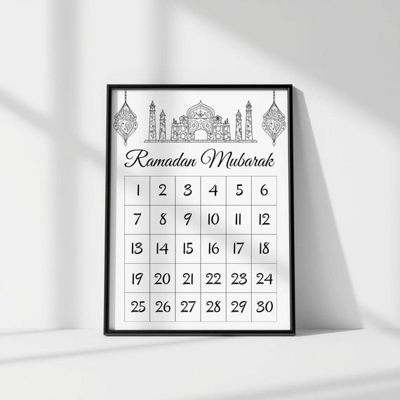 Ramadan Calendar Printable: Countdown to Eid Decoration (Digital Download)