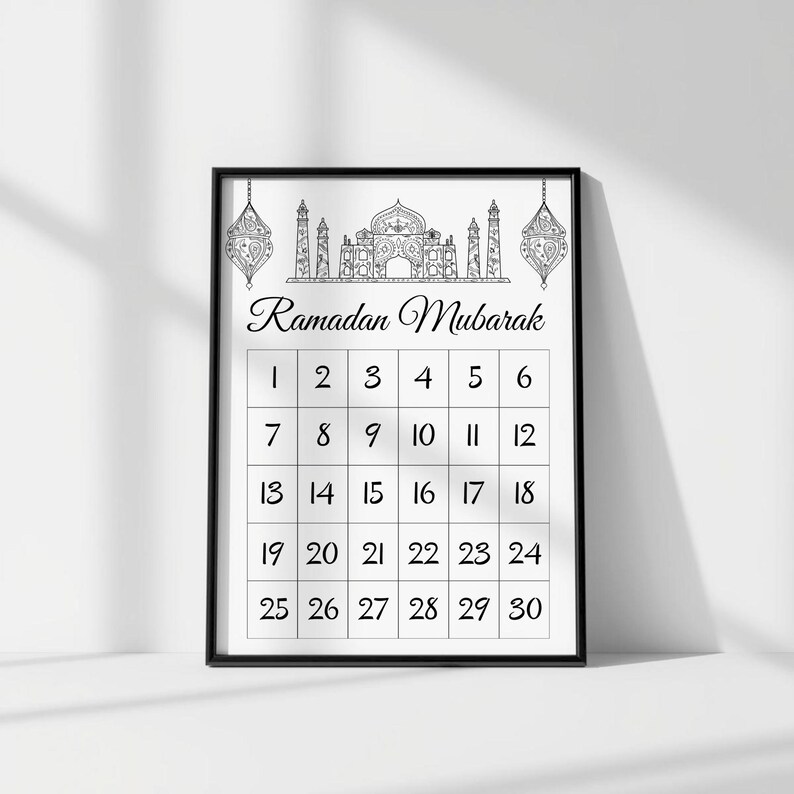 Ramadan Calendar Printable: Countdown to Eid Decoration (Digital Download) image 1