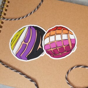 Lesbian and NonBinary Pride Concha Sticker