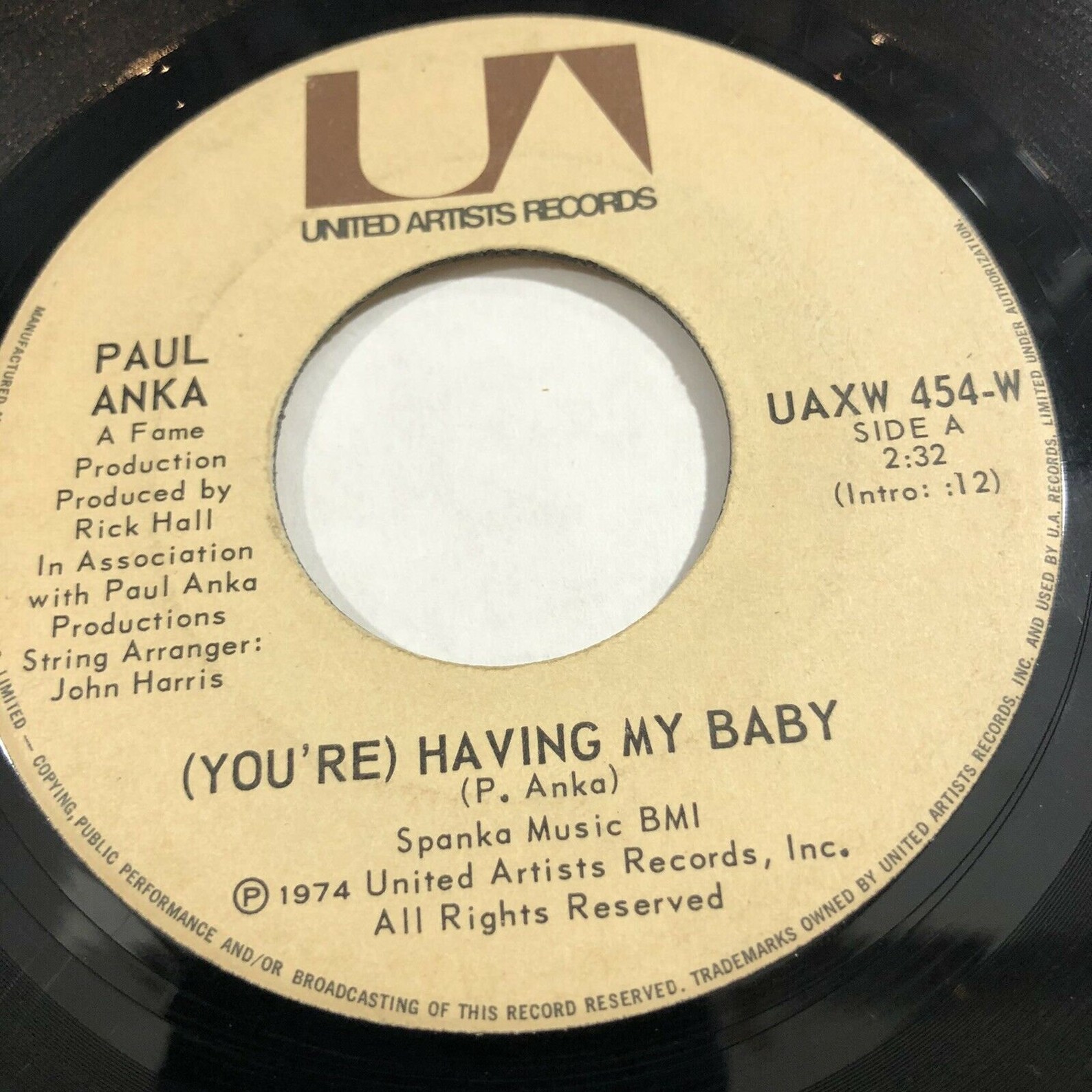 Paul Anka You're Having My Baby / Papa UAXW454 VG 45rpm | Etsy