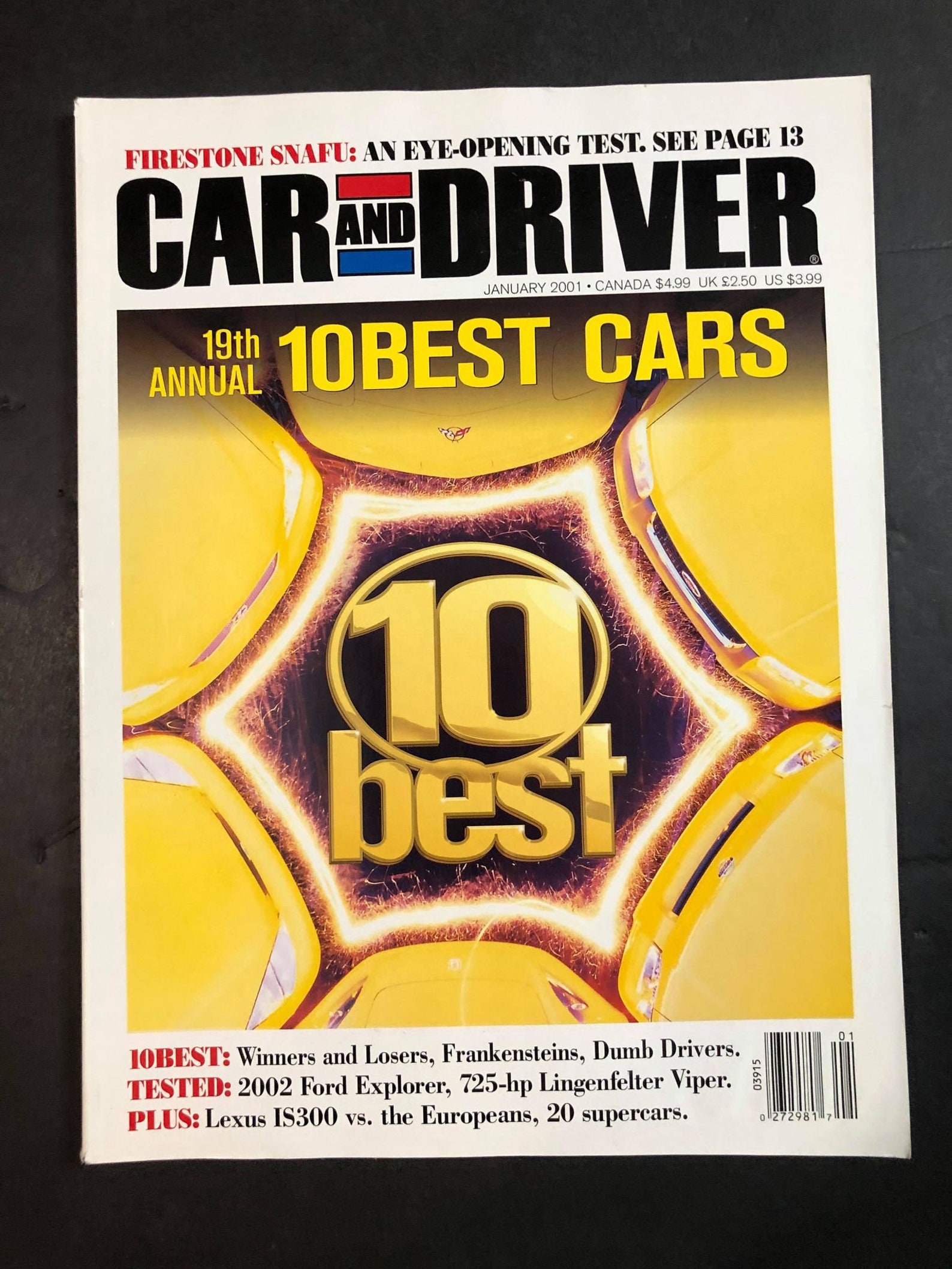 Car And Driver 10 Best Cars 19th Annual Jan. 2001 Collectible Etsy