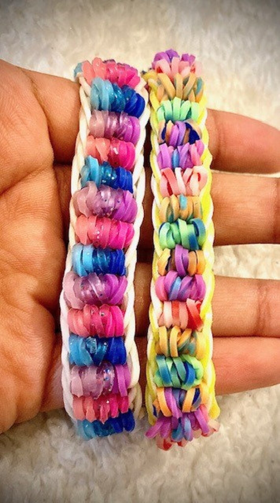 Candy Stripes Rainbow Loom Bracelet Etsy