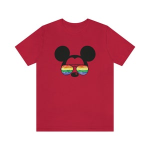 Rainbow Sunglasses Mouse Head Unisex T-Shirt