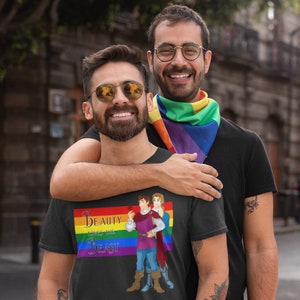 Gay Beauty Loves the Beast Adult T-Shirt