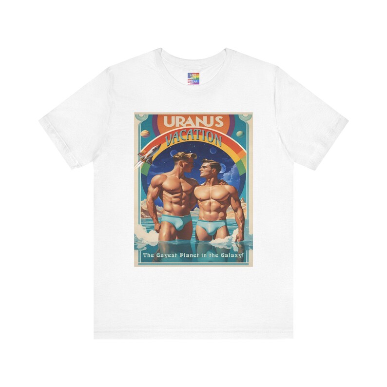 I Love Uranus T Shirt White Funny Gay T Shirt Short-Sleeve Gay T-Shirt main image 0