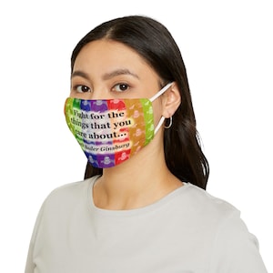 Masque facial en tissu RBG, couvre-visage féministe, masque ajusté de la juge Ruth Bader Ginsburg, cadeau d&#39;activiste, masque de résistance, masque politique