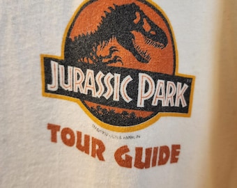 Jurassic Park Tour Guide T-Shirt 2X Universal Studios Hollywood 90s Vintage USA
