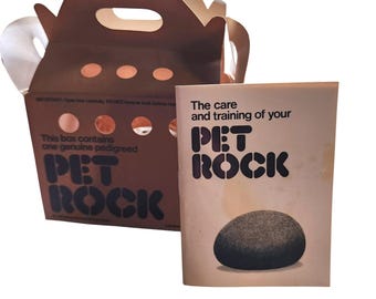 Original 1970s Pet Rock – Complete Set w/ Box, Straw, Booklet + Bonus Newspaper