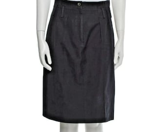 Fendi Skirt 6 US / 42 IT Black Vintage 2001 Karl Lagerfeld Zip Button
