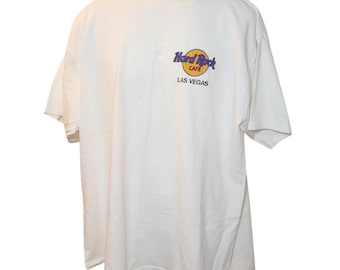 Hard Rock Cafe Las Vegas T-Shirt XXL Vintage 90s Winterland Guitar White Cotton