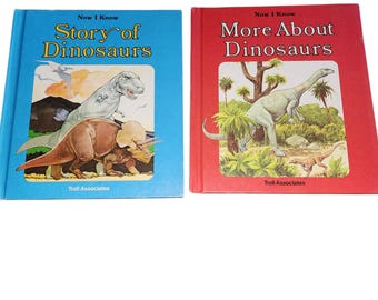 Vintage 1982 Troll Now I Know Dinosaur Book Set Retro Kids