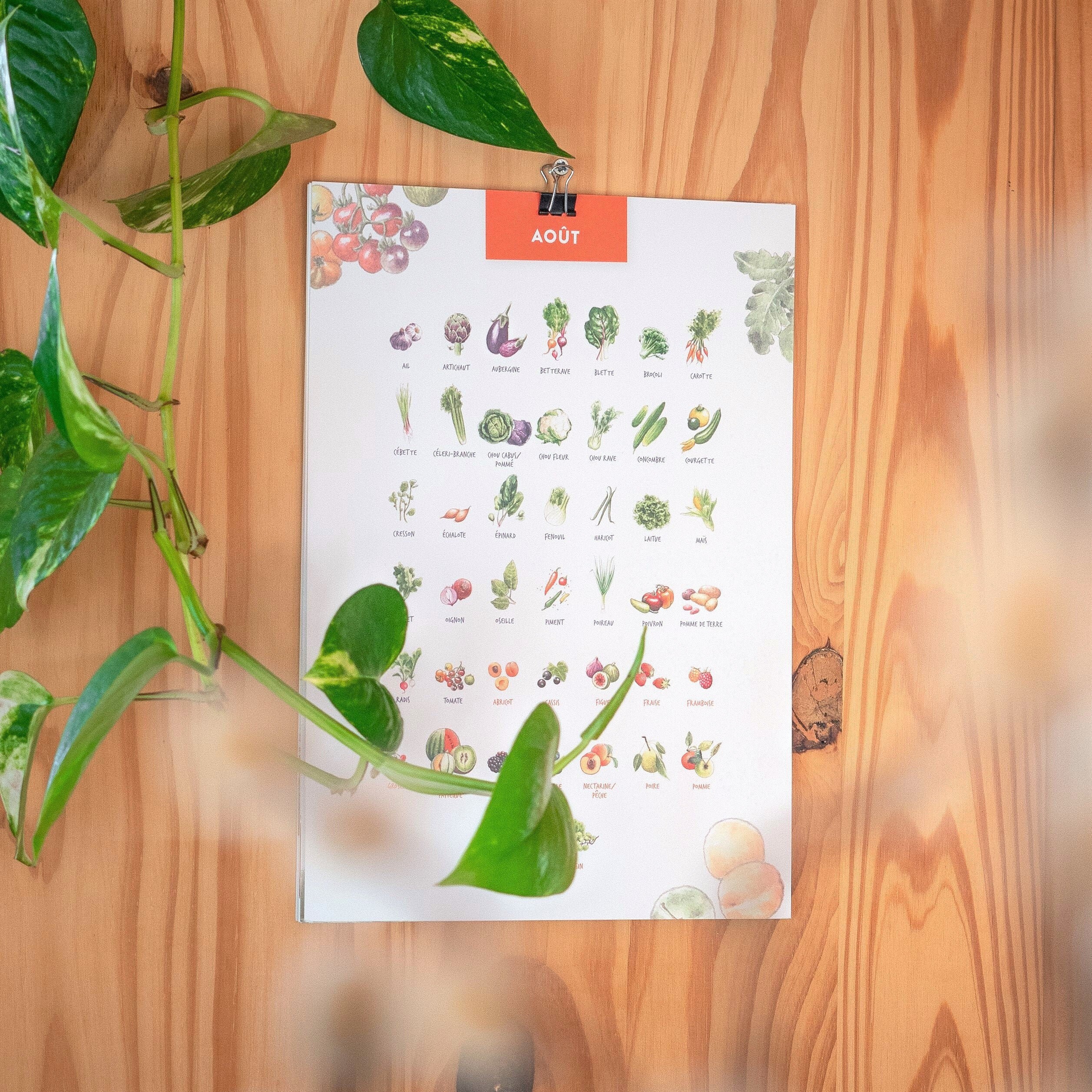 Ewiger Kalender von Obst und Gemüse der Saison  Etsy
