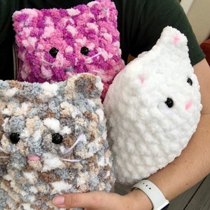 Chonky Crochet Kitty! - NOV RESTOCK amigurumi plush cat kitten, blanket yarn, cuddly stuffed animal, soft, customizable gift