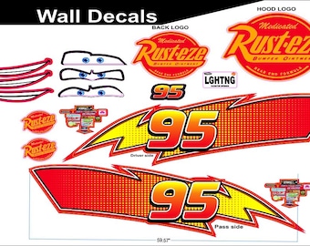 Lightning McQueen Removable Wall Decals 60"