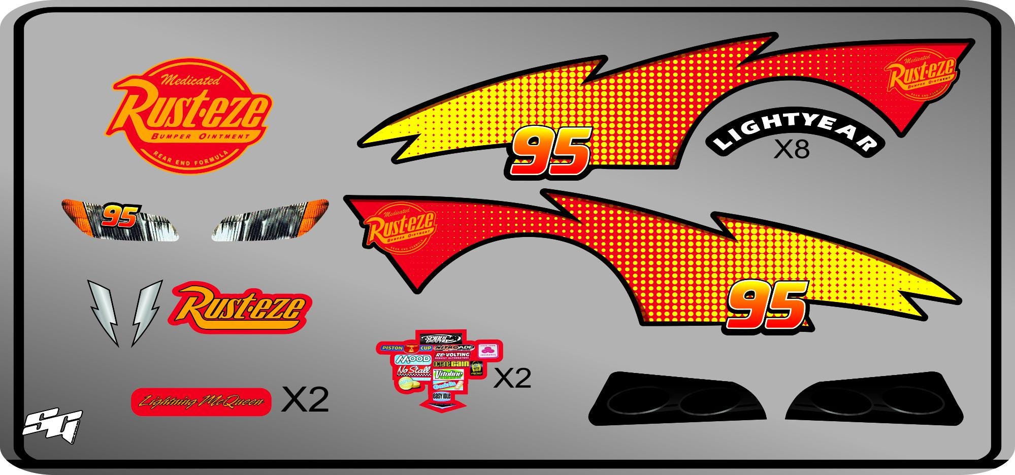 ※takaaki※ Lightning McQueen＋タブレット Lightning Mcqueen Little Tikes Twin Bed Decals - Etsy