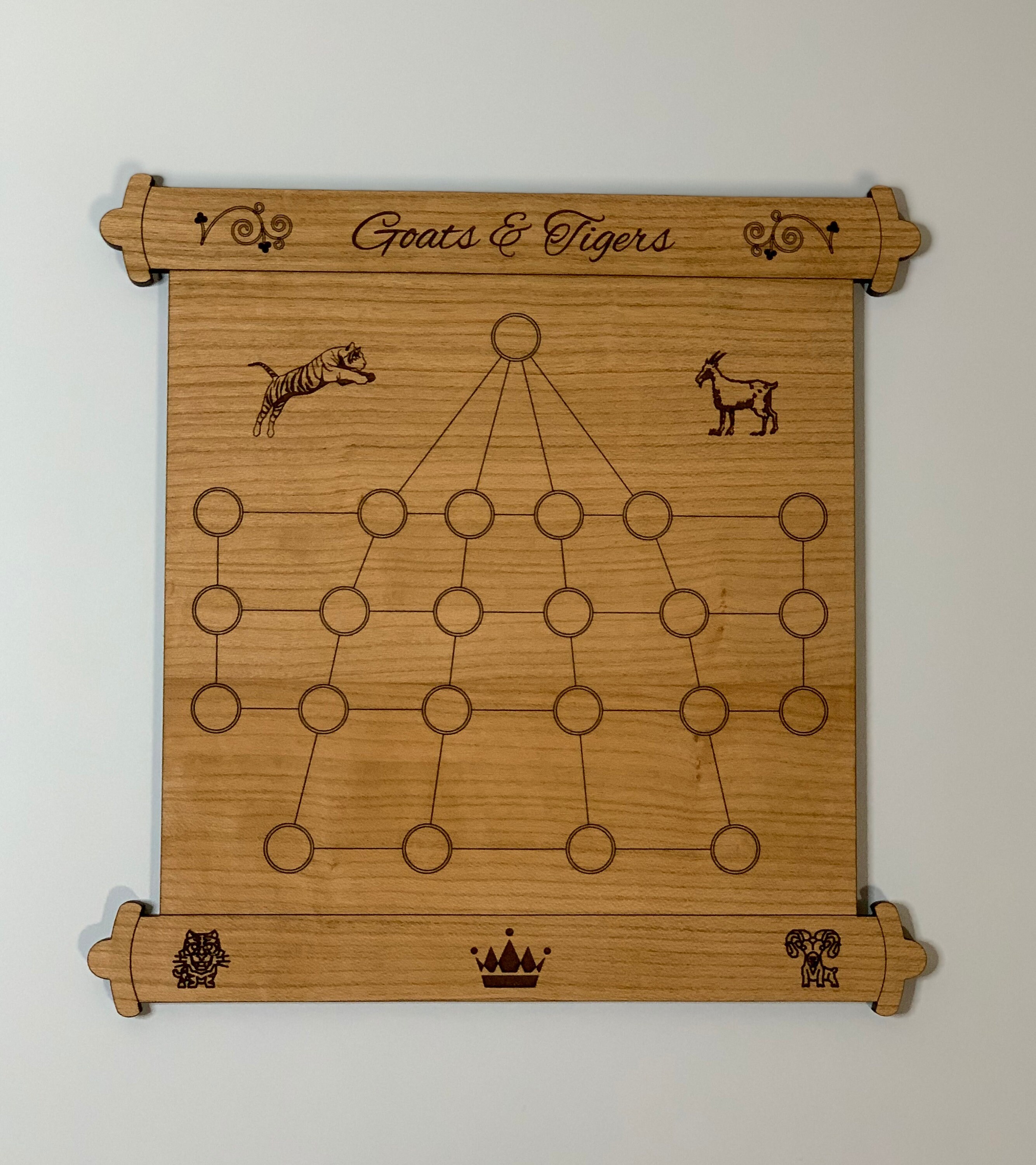 Goats and Tigers Board Game Classic Ancient Strategy Game Etsy