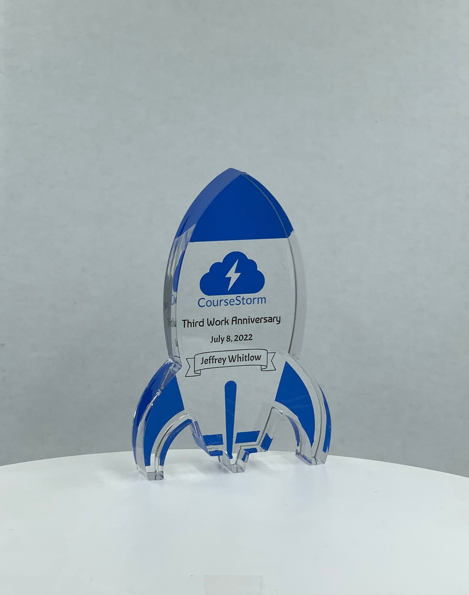 Rocket Trophy / Launch Award / Milestone Trophy / Tech Gift - Acrylic with Color Prints - Free Customization