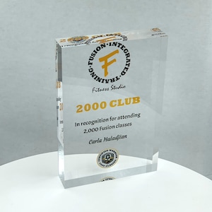 Acrylic Block Rectangle Trophy, Corporate Award, Deal Toy, Employee Recognition, Crystal Glass Trophy, Full Color, Free Personalization