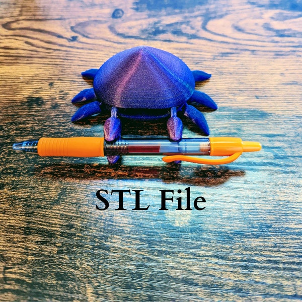 Quiet Crab STL File, 3D Design File, 3D Printed Home Decor, Articulated Print, Pen Holder