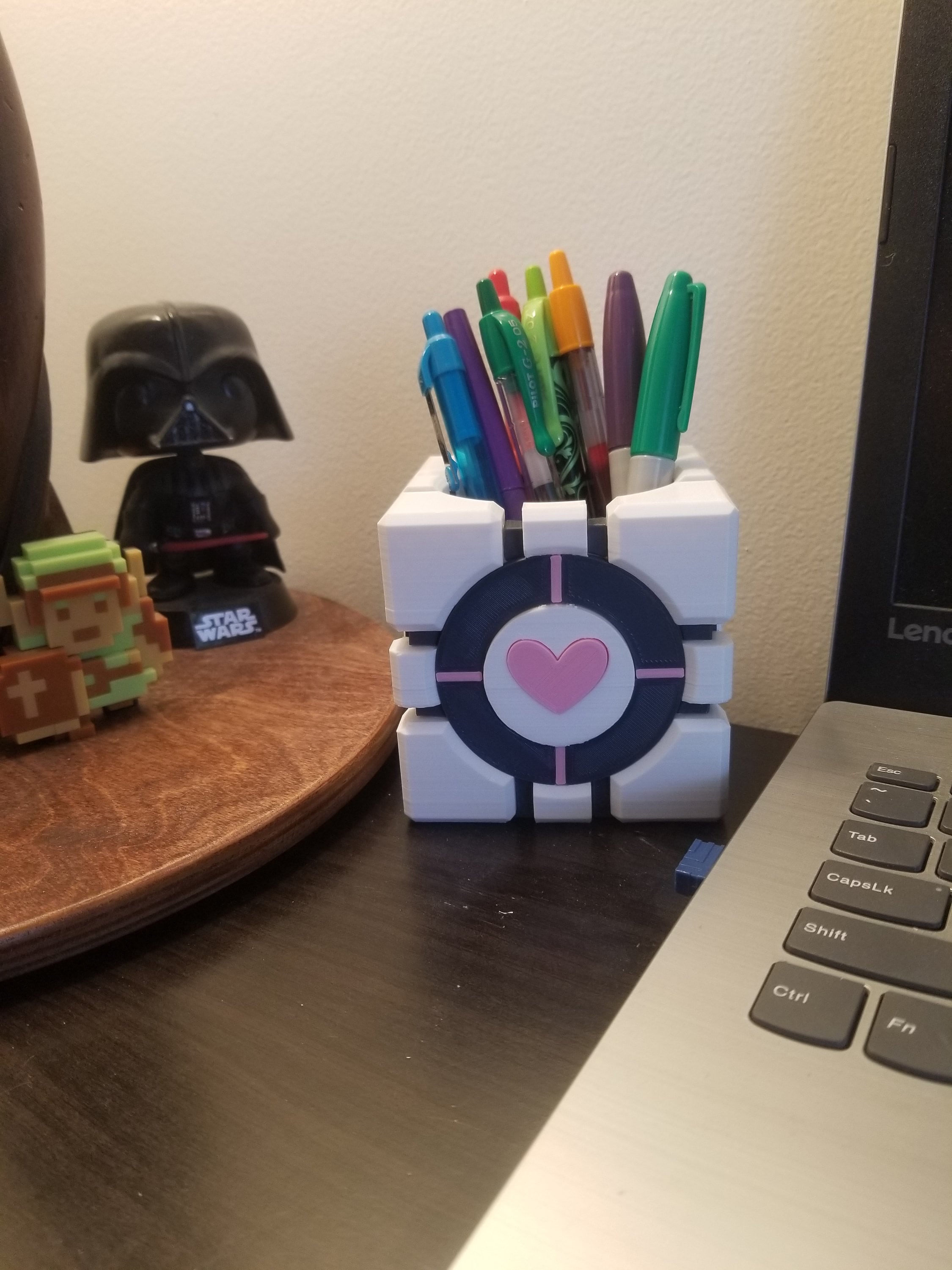Companion Cube Pen Holder Portal Inspired Utensil Holder Etsy