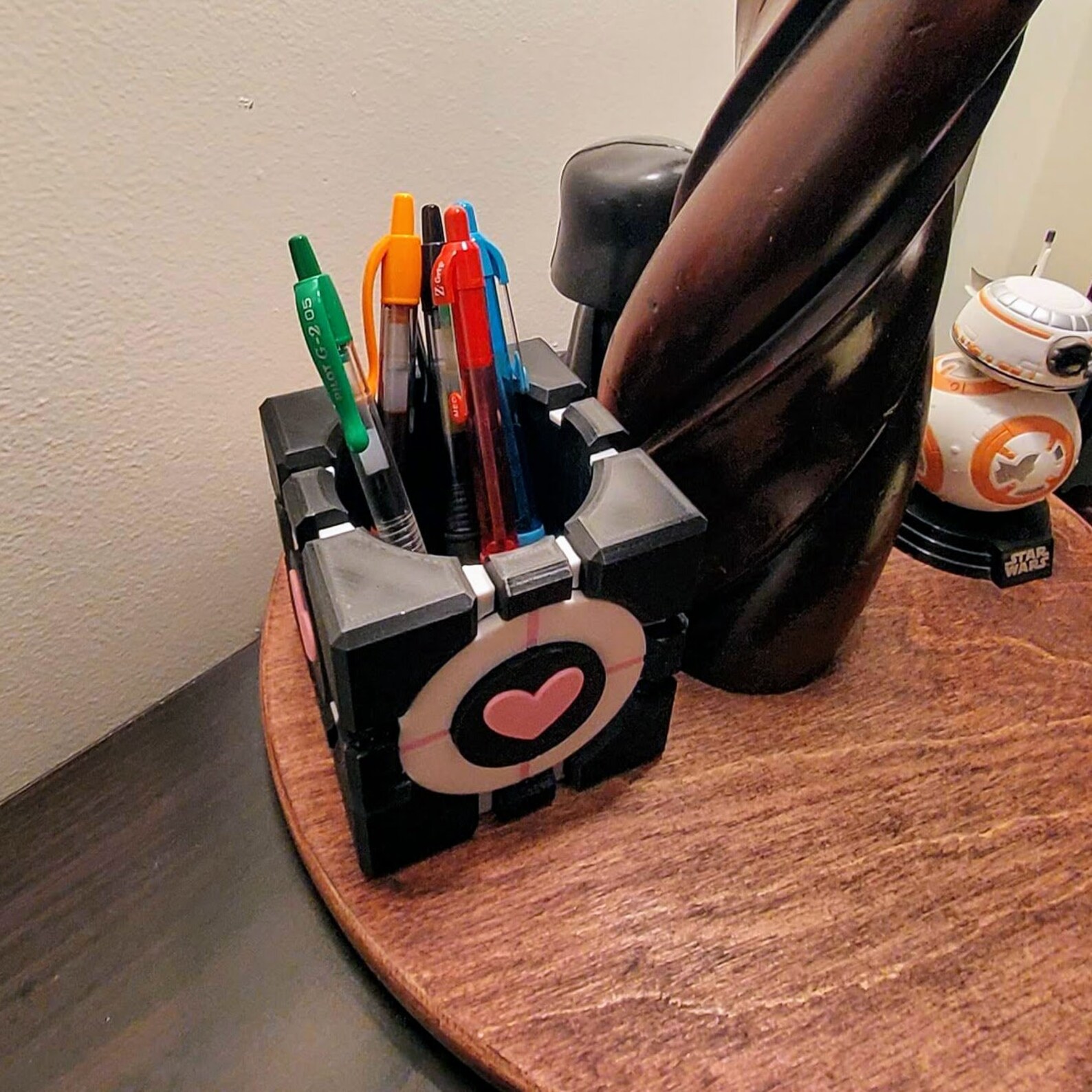 Companion Cube Pen Holder Portal Inspired Utensil Holder Etsy