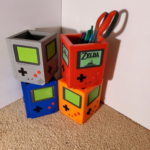 Gameboy Pen & Utensil Holder, Nintendo Inspired Office Décor, Gift for Gamers