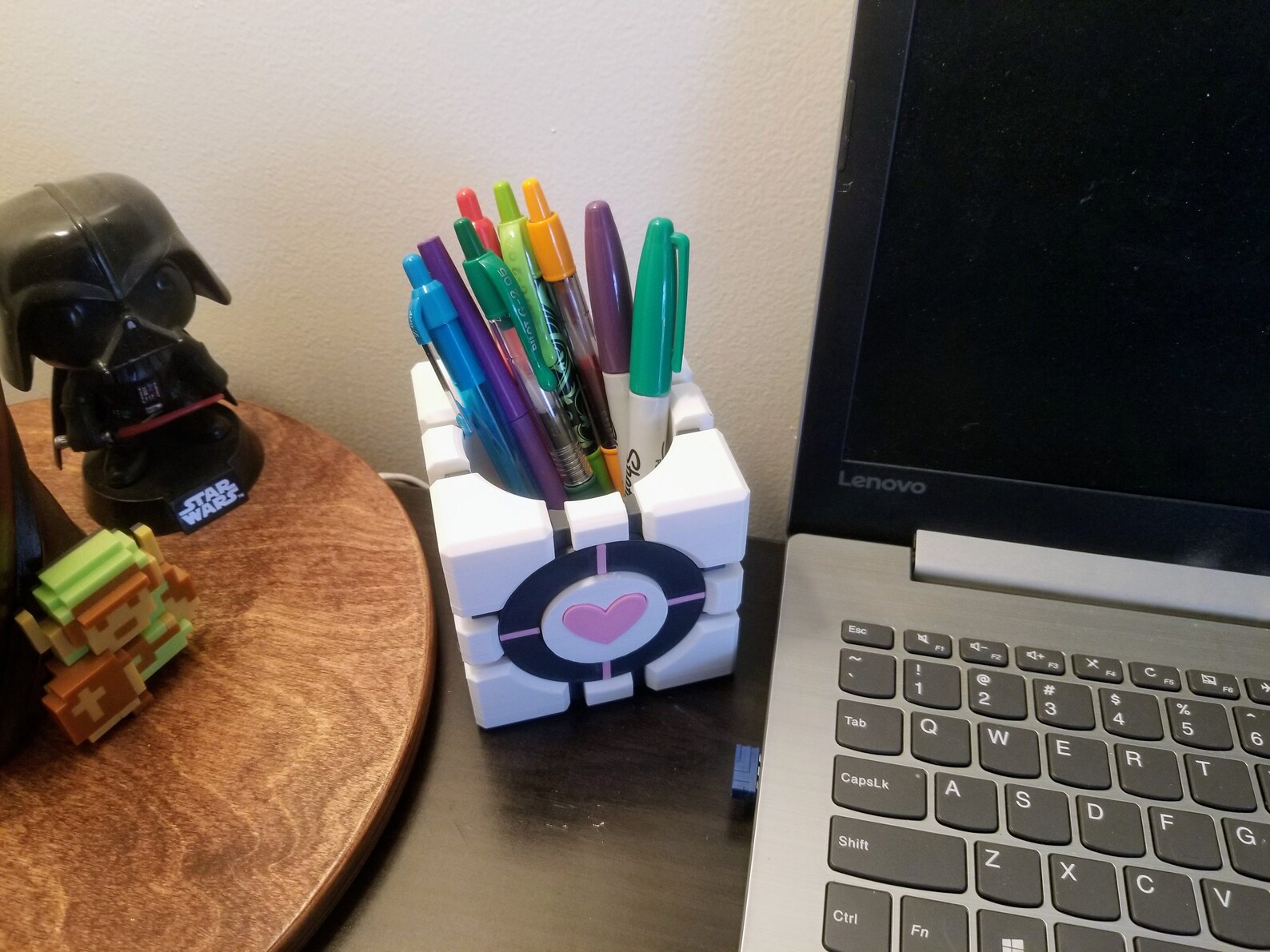 Companion Cube Pen Holder Portal Inspired Utensil Holder Etsy