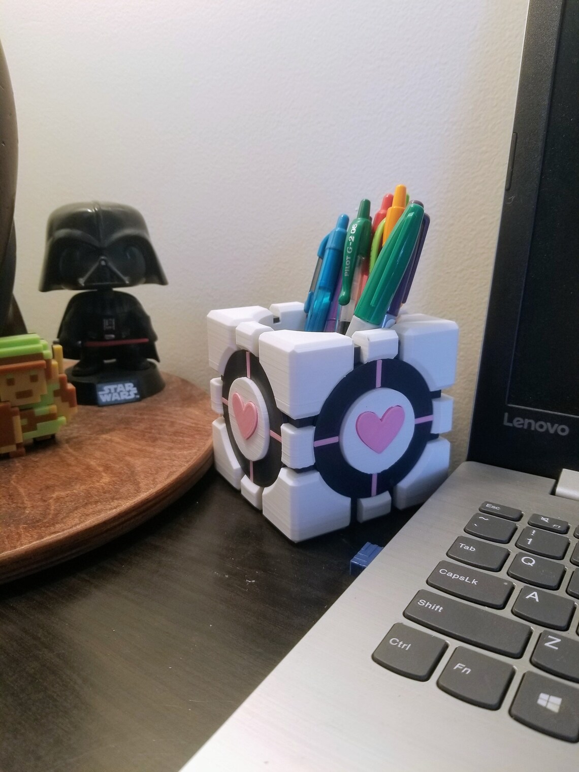Companion Cube Pen Holder Portal Inspired Utensil Holder Etsy