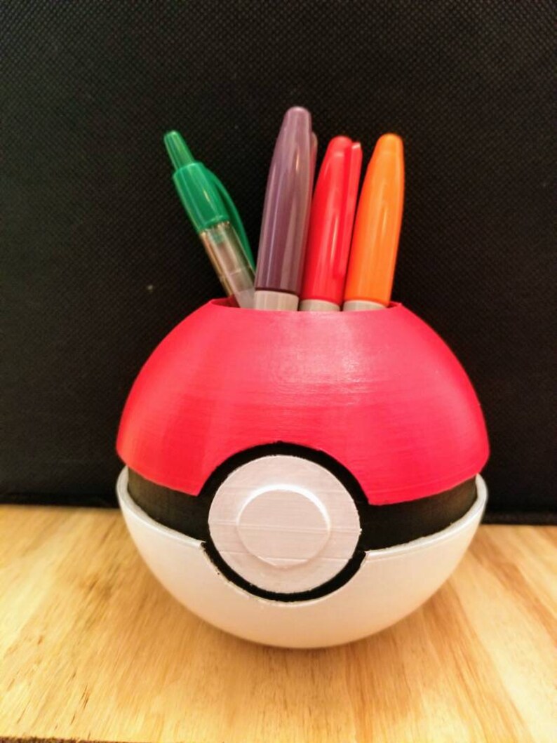 Pokemon Inspired Pokeball Pen Holder Desk Organizer Etsy