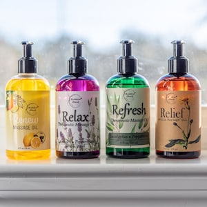 Mega Massage Oil Bundle- All Natural Therapeutic and Arnica Massage Oils- For Relaxation, Soreness Relief, & Much More