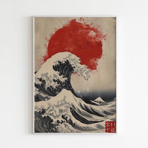 The Great Wave Poster, Japanese Wall Art, Great Wave off Kanagawa, Vintage Japanese Poster, The Great Wave Exhibition Print, Hokusai Poster