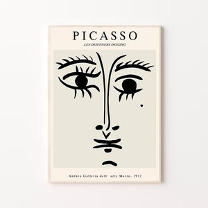 Picasso Art Print, Modern Art Print, Picasso Print, Picasso Exhibition, Picasso Art, Minimal Art Print, Picasso Poster, Black And White Art