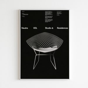Cartel original de sillas Bauhaus / Cartel de exposición Bauhaus / Arte mural Bauhaus / Cartel icónico de sillas de mediados de siglo / Diseño Bauhaus de muebles
