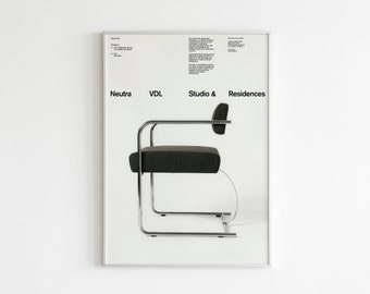 Affiche originale de chaises Bauhaus | Affiche de l'exposition Bauhaus | Art mural Bauhaus | Poster emblématique de chaises Mid-Century | Meubles design Bauhaus