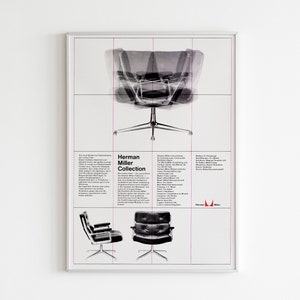 Cartel de sillas Bauhaus / Impresión original de la exposición Bauhaus / Arte mural Bauhaus / Cartel icónico de sillas de mediados de siglo / Diseño Bauhaus de muebles