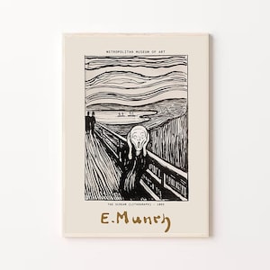 The Scream by Edvard Munch Poster, Munch Print, Munch Scream, Edvard Munch Print Scream Poster, Scream Art Print, Edvard Munch Lithography
