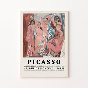Pablo Picasso Print, Le Cubisme Poster, Cubism Art, Picasso Exhibition, Les Demoiselles d&#39;Avignon, Picasso Galerie Exhibition Poster Print