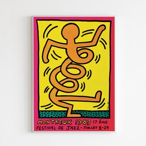 Keith Haring Montreux 1983 Print, Keith Haring Montreux 1983 Exhibition Poster, Exhibition Poster Art Print, Keith Haring Poster